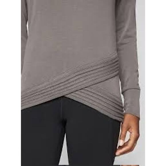 Athleta Grey Serenity Criss Cross Sweatshirt Modal Blend Size Medium - Picture 8 of 8